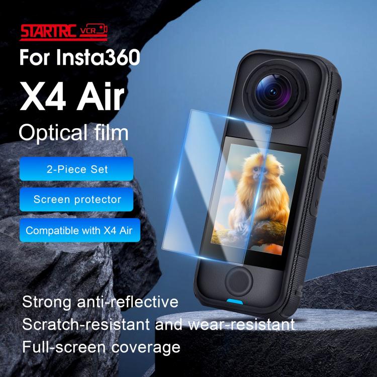 Para Insta360 X4 Air STARTRC 2 unidades de película de vidrio templado HD, For Insta360 X4 Air