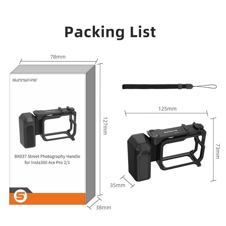 Empuñadura ergonómica Sunnylife para fotografía callejera con disparador de liberación rápida para Insta360 Ace Pro 2 / 1, For Insta360 Ace Pro 2 / 1