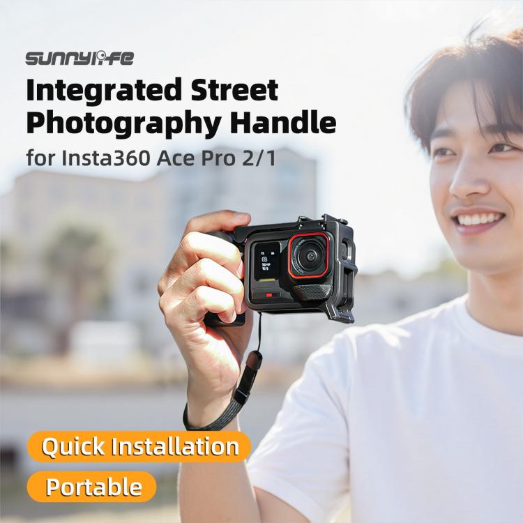 Empuñadura ergonómica Sunnylife para fotografía callejera con disparador de liberación rápida para Insta360 Ace Pro 2 / 1, For Insta360 Ace Pro 2 / 1