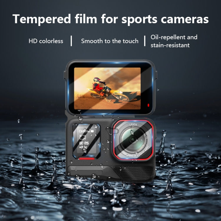 Para Insta360 Ace Pro 2 STARTRC 2 juegos 3 en 1 Pantalla trasera y delantera + película de vidrio templado para lente, For Insta360 Ace Pro 2