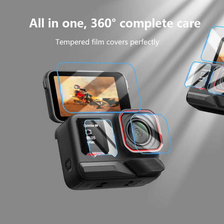 Para Insta360 Ace Pro 2 STARTRC 2 juegos 3 en 1 Pantalla trasera y delantera + película de vidrio templado para lente, For Insta360 Ace Pro 2