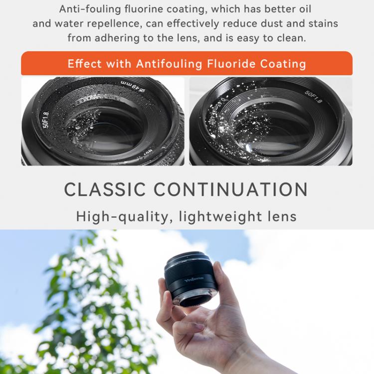 Objetivo fijo YONGNUO YN50MM F1.8S DA DSM II para formato APS-C, compatible con cámaras sin espejo Sony con montura E., YN50mm F1.8S