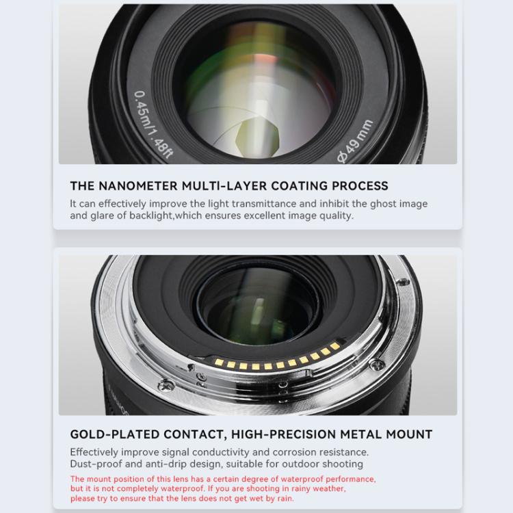 Objetivo YONGNUO YN50MM F1.8Z DA DSM con enfoque automático para cámaras sin espejo Nikon con montura Z (formato APS-C)., YN50mm F1.8Z