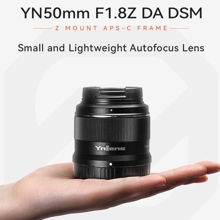 Objetivo YONGNUO YN50MM F1.8Z DA DSM con enfoque automático para cámaras sin espejo Nikon con montura Z (formato APS-C)., YN50mm F1.8Z