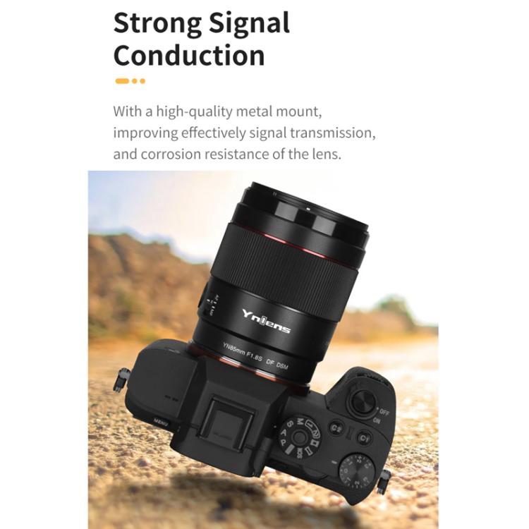 Objetivo fijo YONGNUO YN85MM F1.8S DSM para Sony ILCE-7M4 / ILCE-7SM3 con montura E y formato completo., YN85mm F1.8S