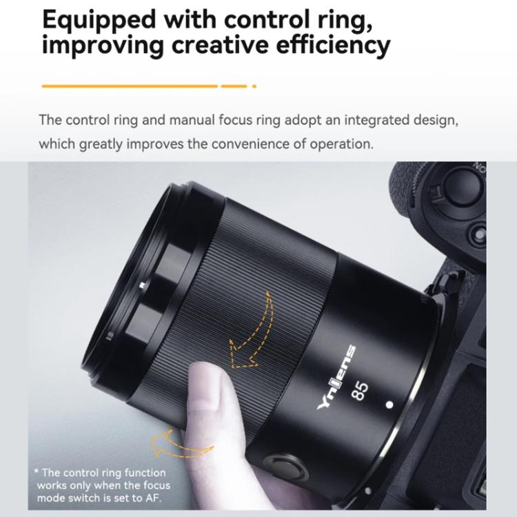 Objetivo YONGNUO YN85mm F1.8Z DF DSM para Nikon Z6II / Z7II con montura Z y formato completo., YN85mm F1.8Z