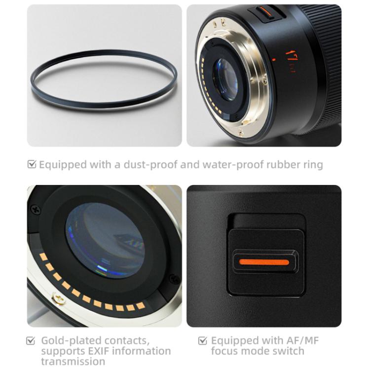 Objetivo YONGNUO YN17mm F1.7M con montura M4/3 para cámaras sin espejo, YN17mm F1.7M