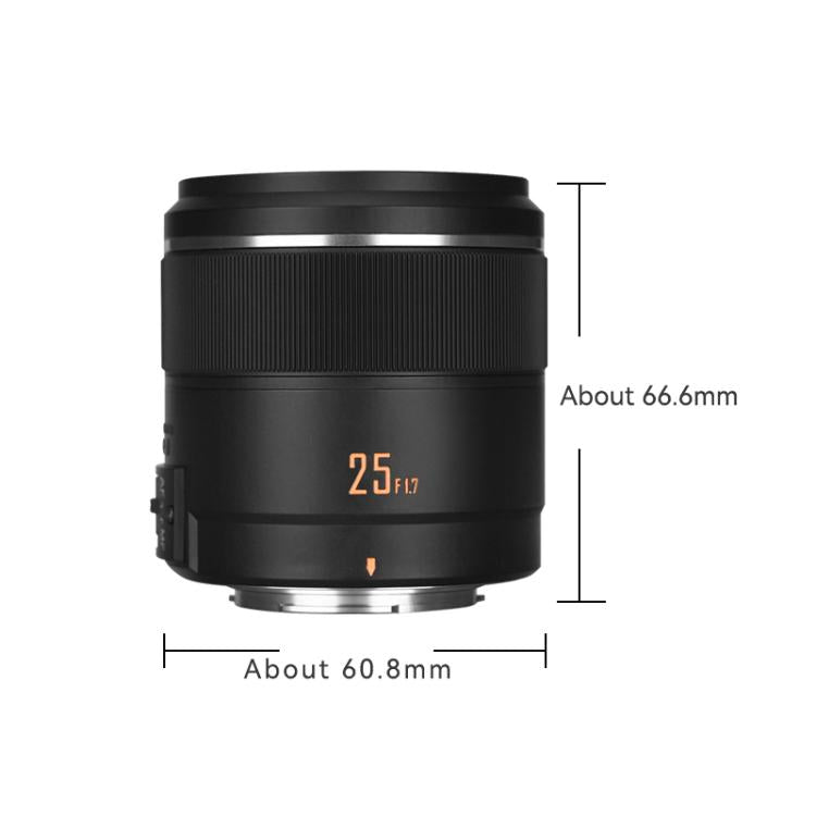 Objetivo YONGNUO YN25mm F1.7M STM con montura M4/3 para Panasonic/Olympus, YN25mm F1.7M