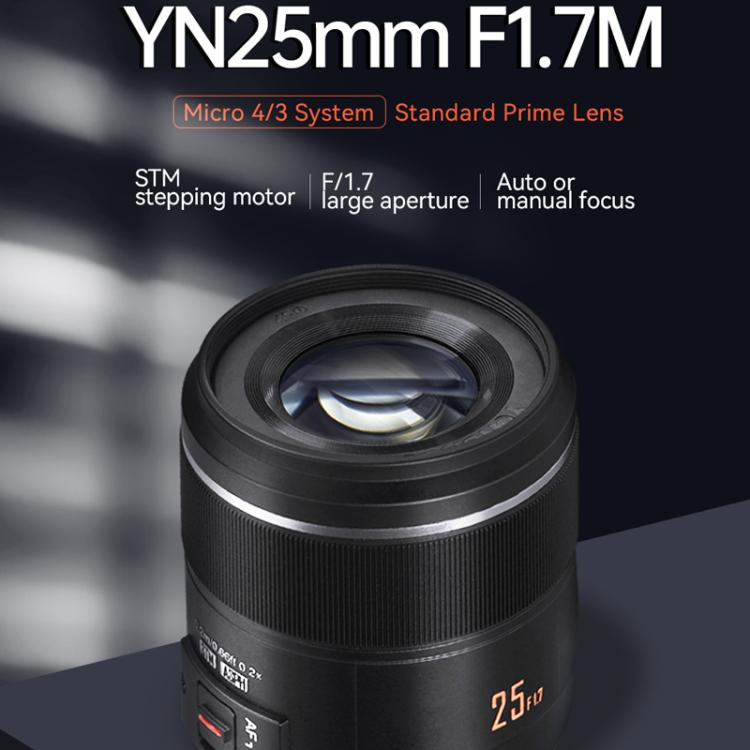 Objetivo YONGNUO YN25mm F1.7M STM con montura M4/3 para Panasonic/Olympus, YN25mm F1.7M