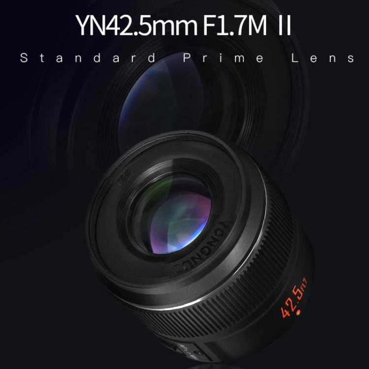 Objetivo YONGNUO YN42.5mm F1.7M II con montura M4/3 de focal fija estándar, YN42.5mm F1.7M II