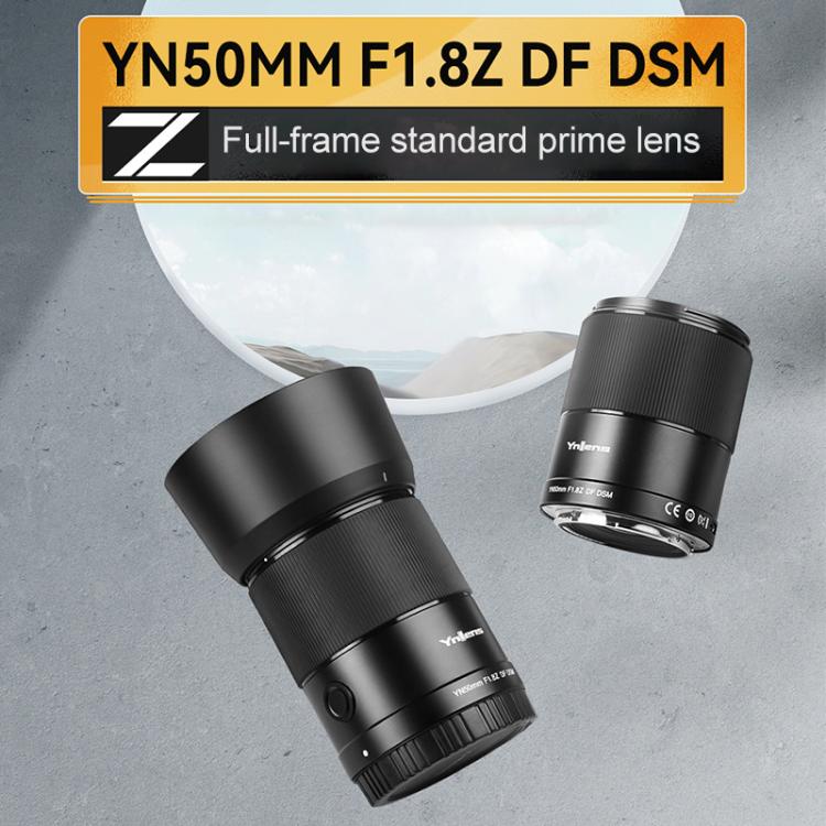 Objetivo fijo estándar YONGNUO YN50mm F1.8Z DF DSM de fotograma completo con enfoque automático para cámaras sin espejo con montura Nikon Z., YN50mm F1.8Z Full Frame
