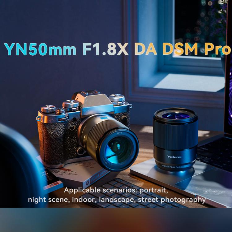 Objetivo fijo estándar YONGNUO YN50mm F1.8X DA DSM Pro para cámaras sin espejo con montura X de FUJIFILM (formato APS-C)., YN50mm F1.8X DA DSM Pro