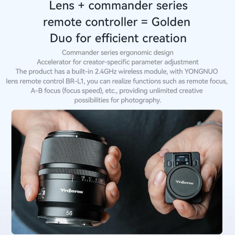 Objetivo YONGNUO YN56mm F1.4S DA DSM WL Pro para formato APS-C con control remoto para montura Sony E., YN56mm F1.4S DA DSM WL Pro