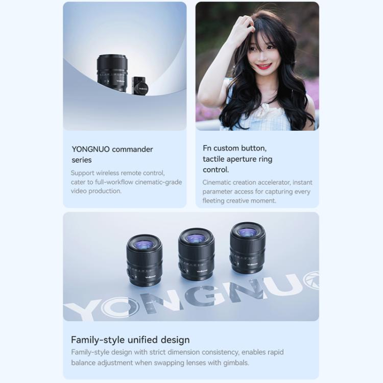 Objetivo YONGNUO YN56mm F1.4S DA DSM WL Pro para formato APS-C con control remoto para montura Sony E., YN56mm F1.4S DA DSM WL Pro
