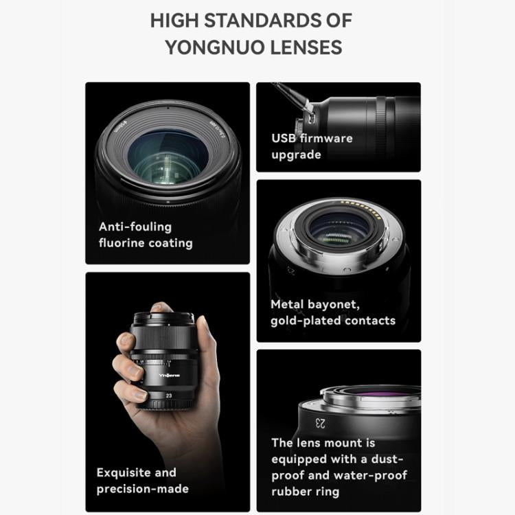 Objetivo YONGNUO YN23mm F1.4S DA DSM WL Pro para formato APS-C con control remoto para montura Sony E., YN23mm F1.4S DA DSM WL Pro