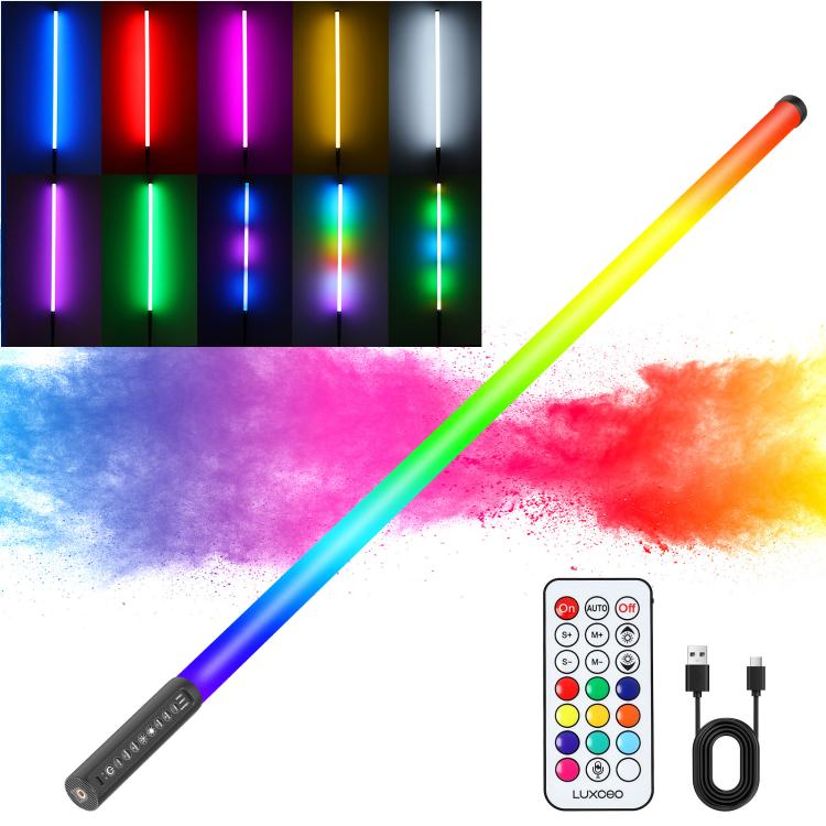 LUXCeO Mood1 Pro, barra LED RGB de 90 cm con efecto de ambiente colorido y ritmo, luz de relleno para vídeo y fotografía, sin trípode., 90cm
