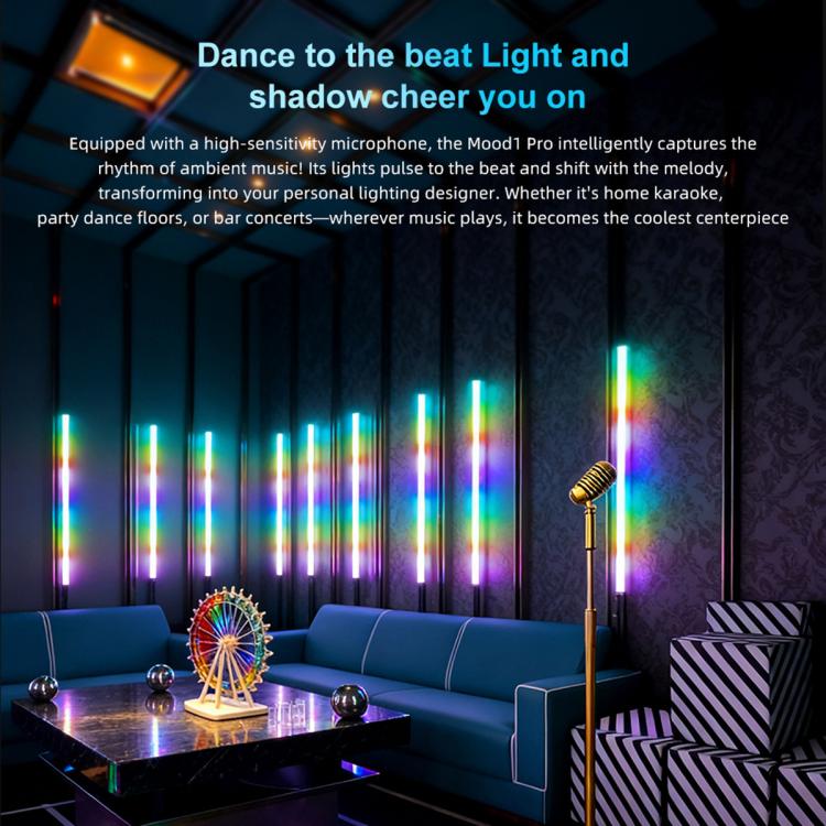LUXCeO Mood1 Pro, barra LED RGB de 90 cm con efecto de ambiente colorido y ritmo, luz de relleno para vídeo y fotografía, sin trípode., 90cm