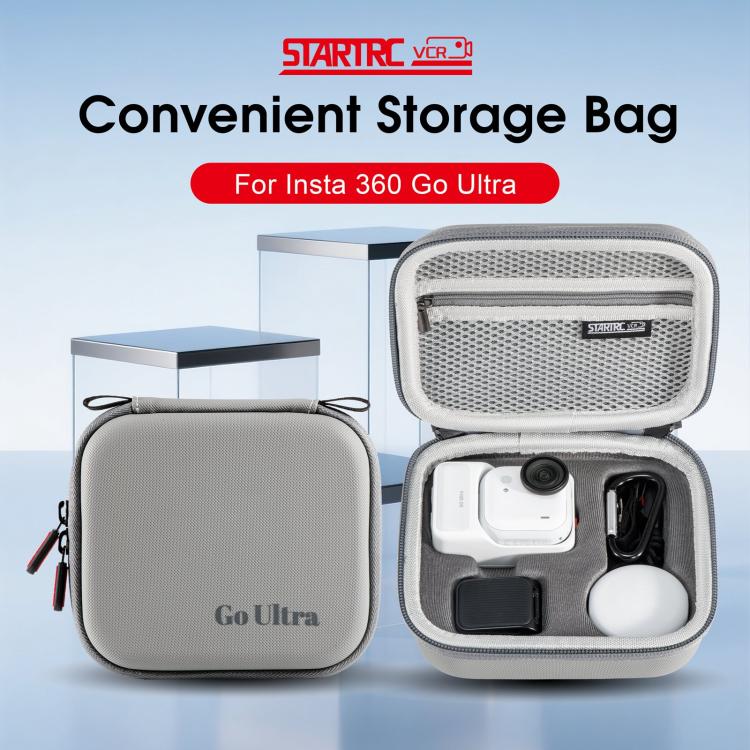 Para la Insta360 GO Ultra STARTRC Standard, caja protectora portátil y bolsa de almacenamiento de PU con textura de diamante., For Insta360 GO Ultra