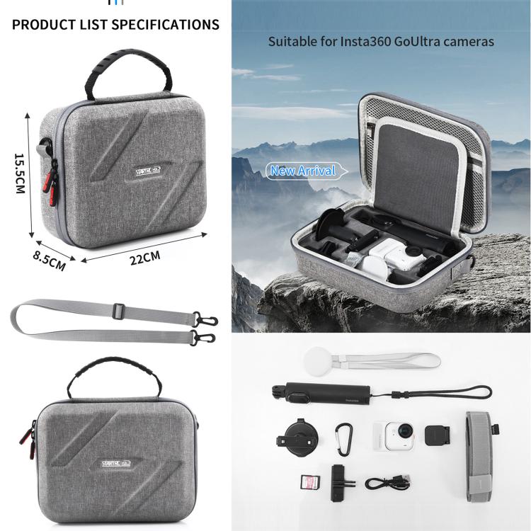 Para el kit completo Insta360 Go Ultra STARTRC, bolso de mano portátil, bolso de hombro y bolsa de almacenamiento de nailon., For Insta360 Go Ultra