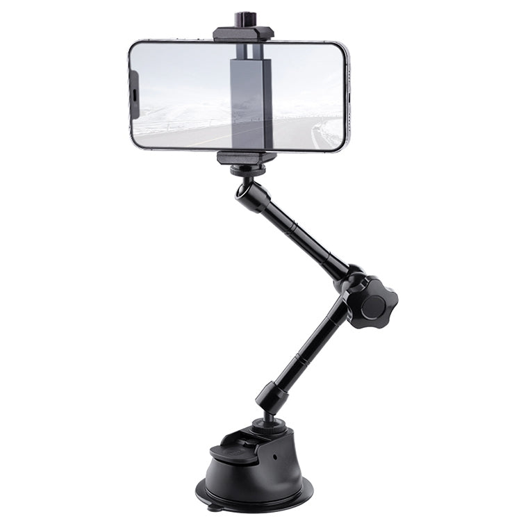 Soporte de abrazadera para teléfono con brazo mágico de fricción articulada con ventosa única, Single Suction Cup Magic Arm