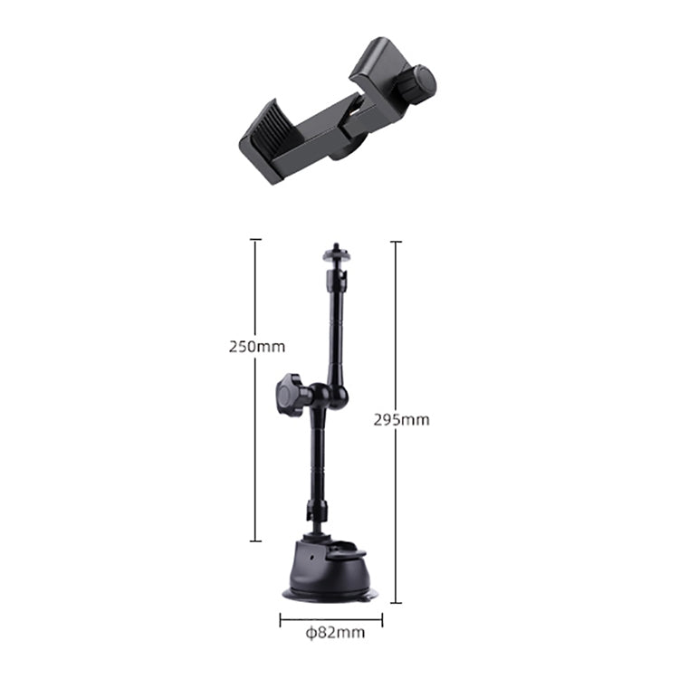 Soporte de abrazadera para teléfono con brazo mágico de fricción articulada con ventosa única, Single Suction Cup Magic Arm