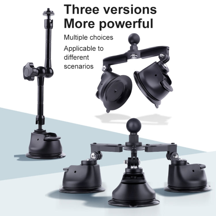 Soporte de abrazadera para teléfono con brazo mágico de fricción articulada con ventosa de tres patas, Tri-leg Suction Cup Magic Arm