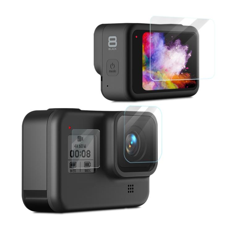 Para GoPro HERO8 lente de cámara negra película protectora HD + pantalla LCD Protector de pantalla HD