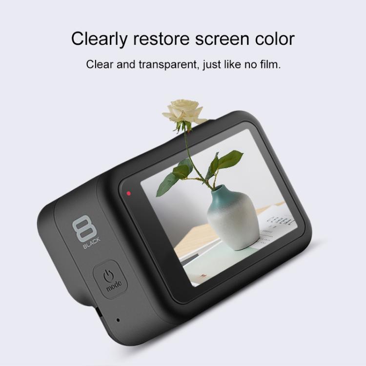 Para GoPro HERO8 lente de cámara negra película protectora HD + pantalla LCD Protector de pantalla HD