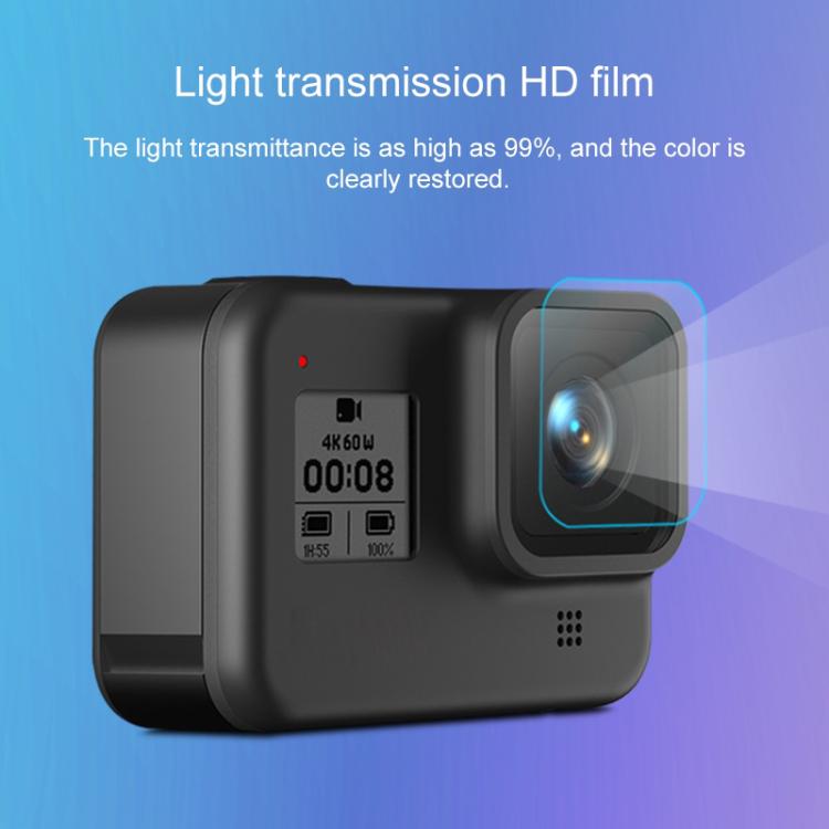 Para GoPro HERO8 lente de cámara negra película protectora HD + pantalla LCD Protector de pantalla HD