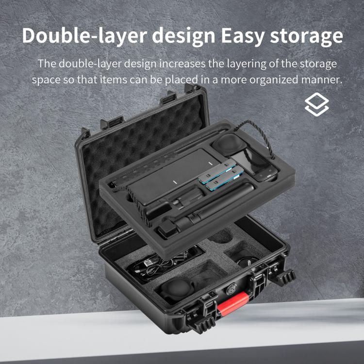 Caja de almacenamiento tipo maleta impermeable de doble capa para Insta360 X5 STARTRC