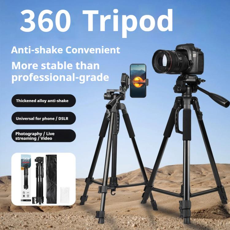 Soporte universal para trípode de selfies en directo de 360° con cabezal y abrazadera para teléfono., Selfie Live Tripod