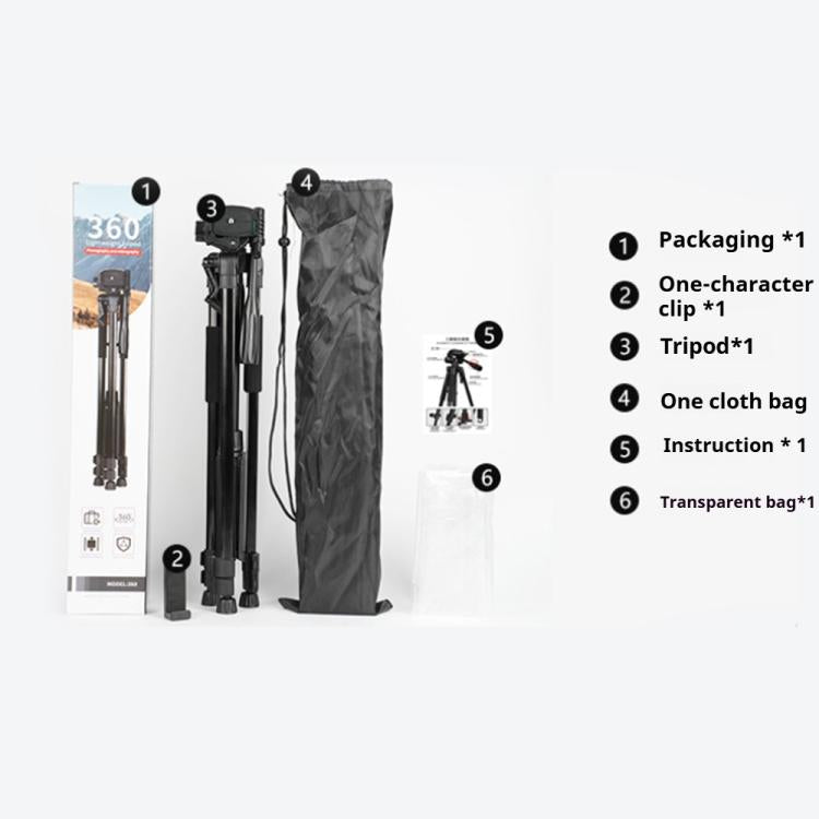 Soporte universal para trípode de selfies en directo de 360° con cabezal y abrazadera para teléfono., Selfie Live Tripod