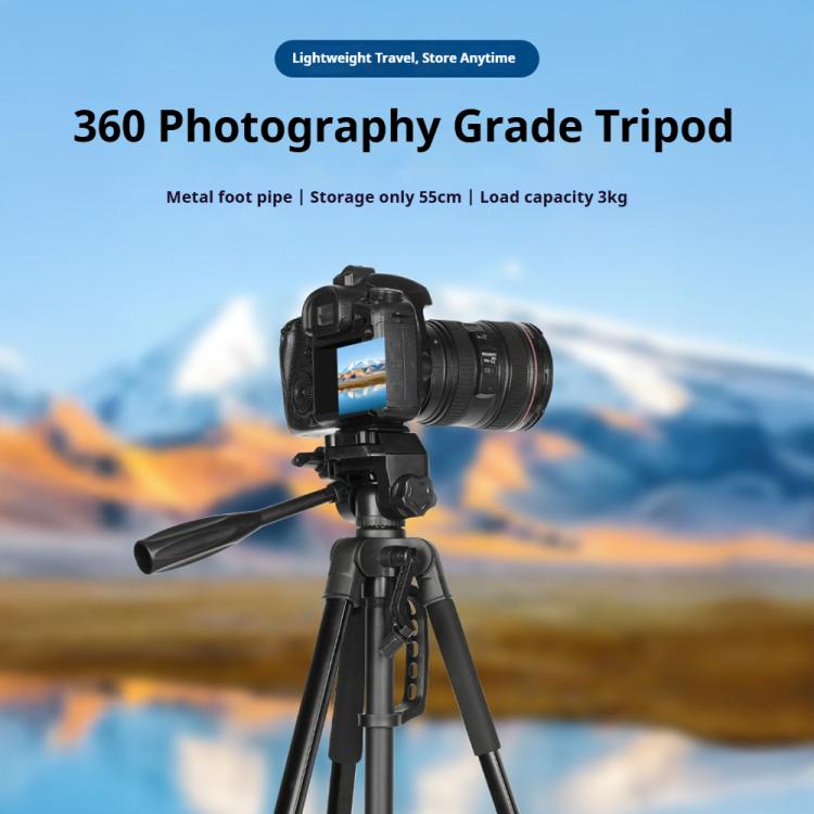 Soporte universal para trípode de selfies en directo de 360° con cabezal y abrazadera para teléfono., Selfie Live Tripod