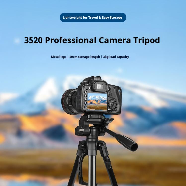 Soporte universal para trípode de selfie en directo 3520 con cabezal y abrazadera para teléfono., 3520 Tripod