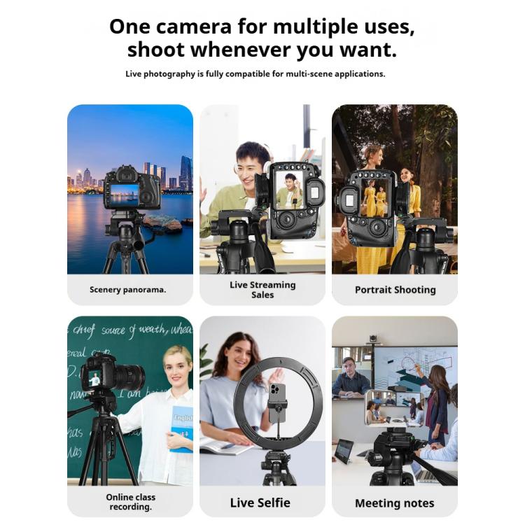 Soporte universal para trípode de selfie en directo 3520 con cabezal y abrazadera para teléfono., 3520 Tripod