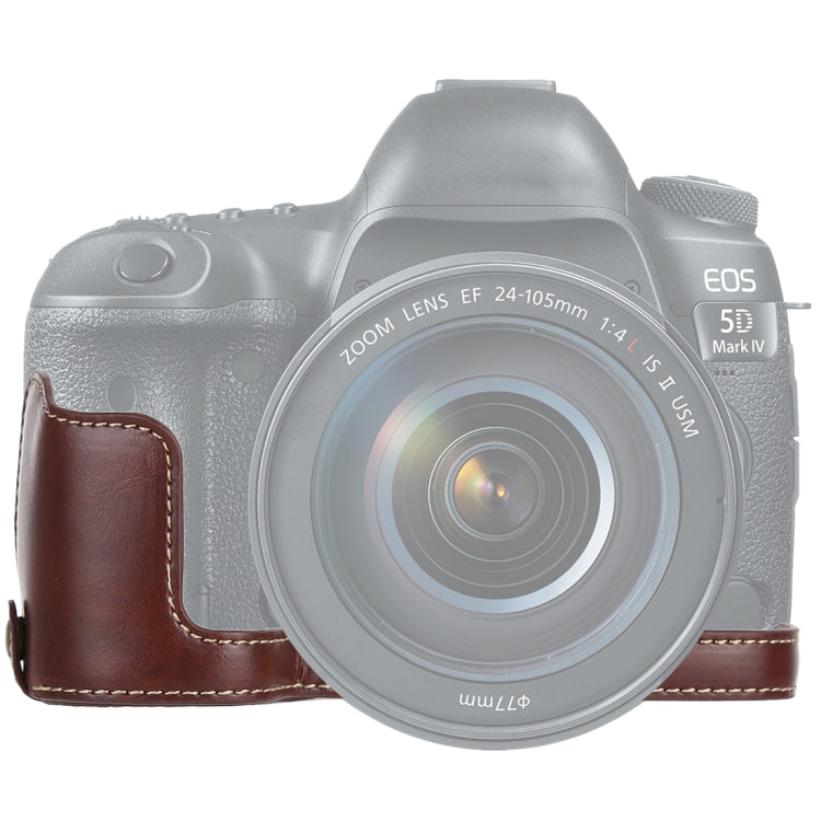 Base de media caja para cámara de cuero PU con rosca de 1/4 de pulgada para Canon EOS 5D Mark IV / 5D Mark III, For Canon 5D4
