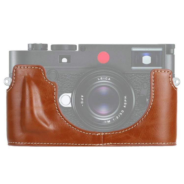 Base de media funda para cámara de cuero PU con rosca de 1/4 de pulgada para Leica M10, For Leica M10