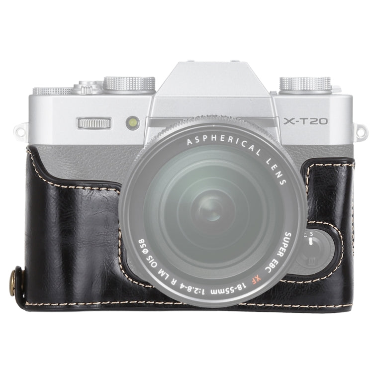 Base de media caja para cámara de cuero PU con rosca de 1/4 de pulgada para FUJIFILM X-T10 / X-T20, For FUJIFILM XT10, For FUJIFILM  XT10