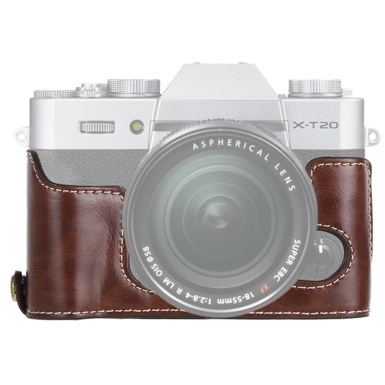 Base de media caja para cámara de cuero PU con rosca de 1/4 de pulgada para FUJIFILM X-T10 / X-T20, For FUJIFILM XT10, For FUJIFILM  XT10