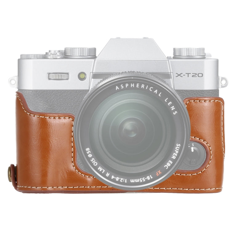 Base de media caja para cámara de cuero PU con rosca de 1/4 de pulgada para FUJIFILM X-T10 / X-T20, For FUJIFILM XT10, For FUJIFILM  XT10