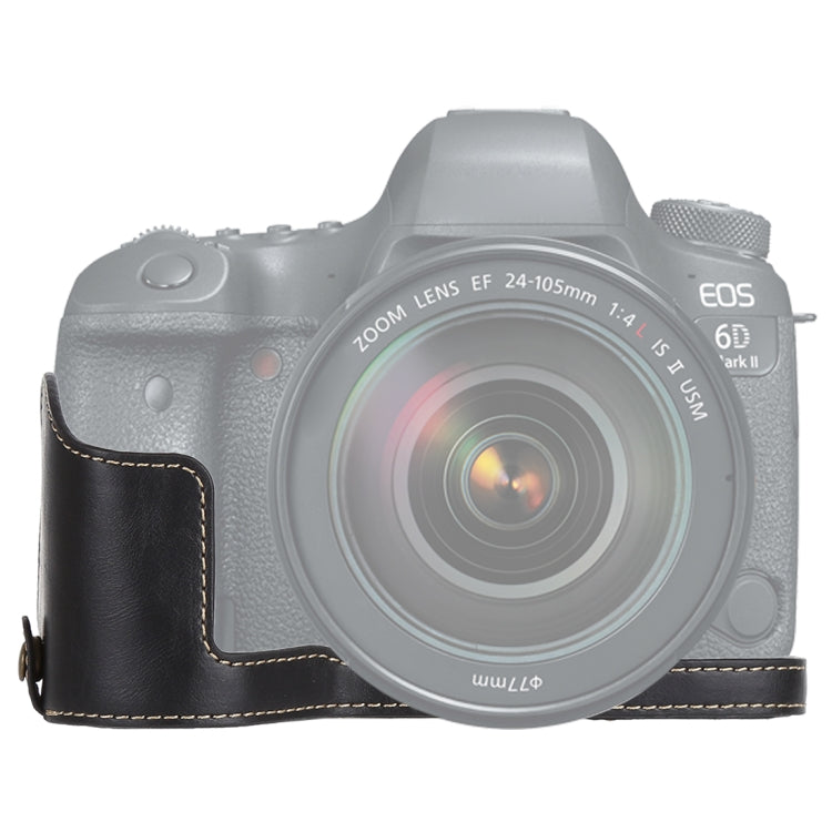 Base de media caja para cámara de cuero PU con rosca de 1/4 de pulgada para Canon EOS 6D / 6D Mark II, For Canon 6D2