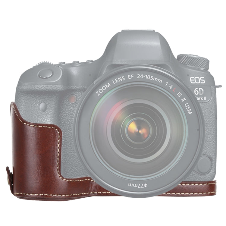 Base de media caja para cámara de cuero PU con rosca de 1/4 de pulgada para Canon EOS 6D / 6D Mark II, For Canon 6D2