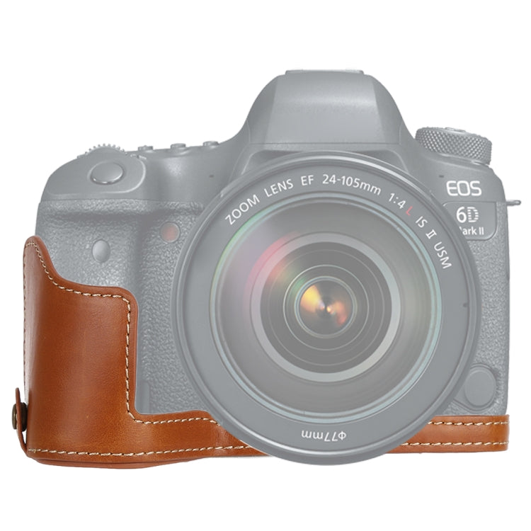 Base de media caja para cámara de cuero PU con rosca de 1/4 de pulgada para Canon EOS 6D / 6D Mark II, For Canon 6D2