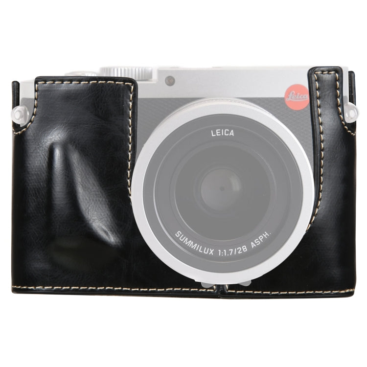 Base de media caja para cámara de cuero PU con rosca de 1/4 de pulgada para Leica Q (Typ 116), For Leica Q