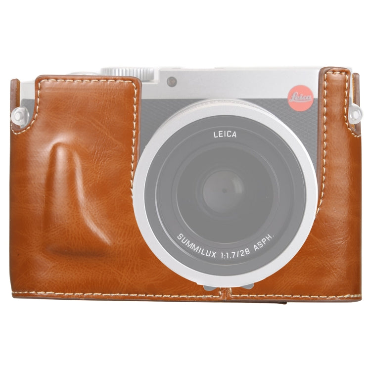 Base de media caja para cámara de cuero PU con rosca de 1/4 de pulgada para Leica Q (Typ 116), For Leica Q