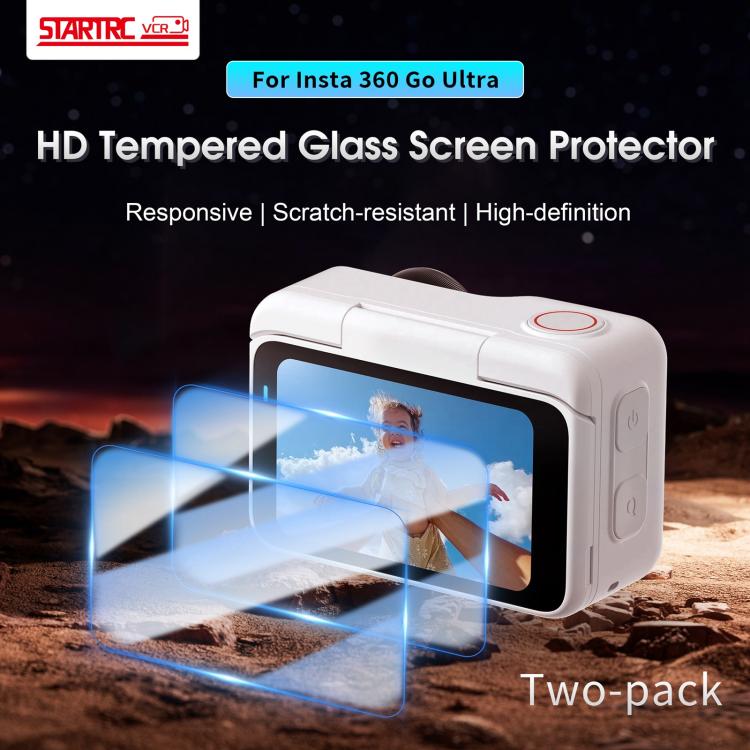 Para Insta360 GO Ultra, 2 unidades de película protectora de gas templada STARTRC para pantalla, STARTRC