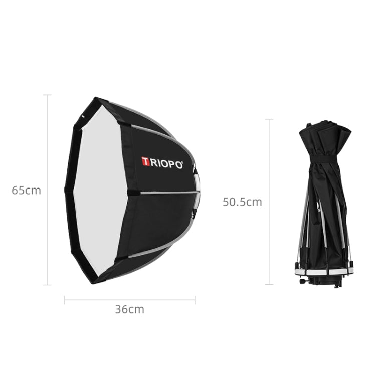 TRIOPO K65 65cm Speedlite Flash Octágono Softbox Parabólico Difusor de Montaje Bowens para Speedlite, K65