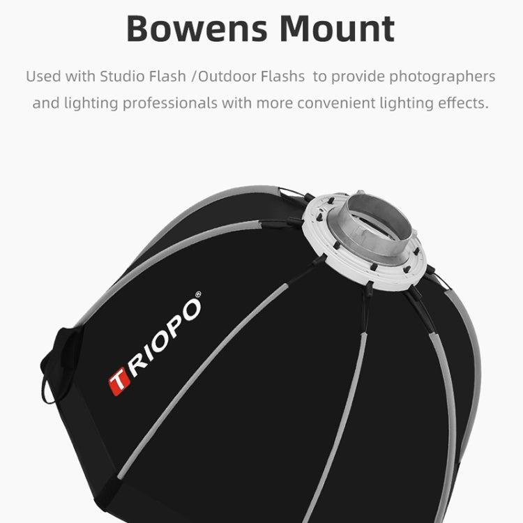 TRIOPO K65 65cm Speedlite Flash Octágono Softbox Parabólico Difusor de Montaje Bowens para Speedlite, K65