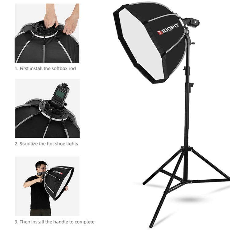 TRIOPO KS55 55cm Speedlite Flash Octagon Difusor parabólico Softbox con mango de montaje en soporte, KS55