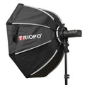 TRIOPO KX65 Difusor Softbox Parabólico Octagonal con Flash Speedlite Domo de 65 cm para Speedlite, KX65